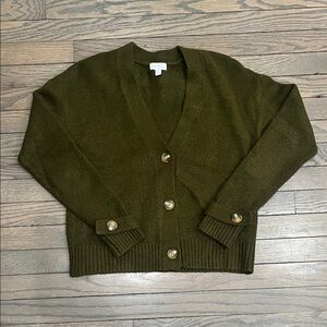 Olivia Sky Forest Green Buttoned Cardigan
